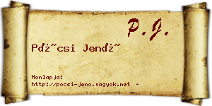 Pócsi Jenő névjegykártya