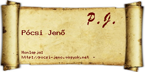 Pócsi Jenő névjegykártya