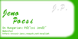 jeno pocsi business card